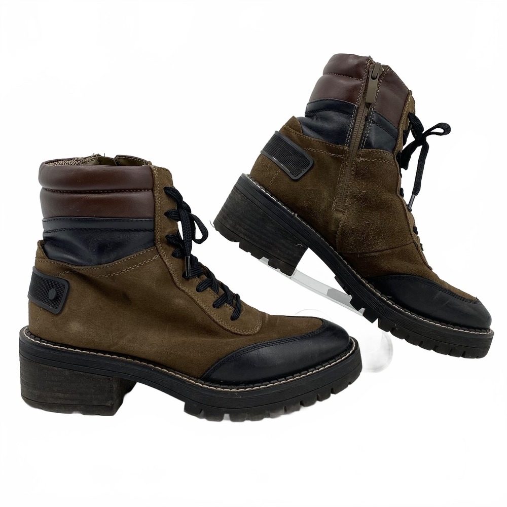 Franco Sarto Green Black Lace-Up Boots | Womens 8.5